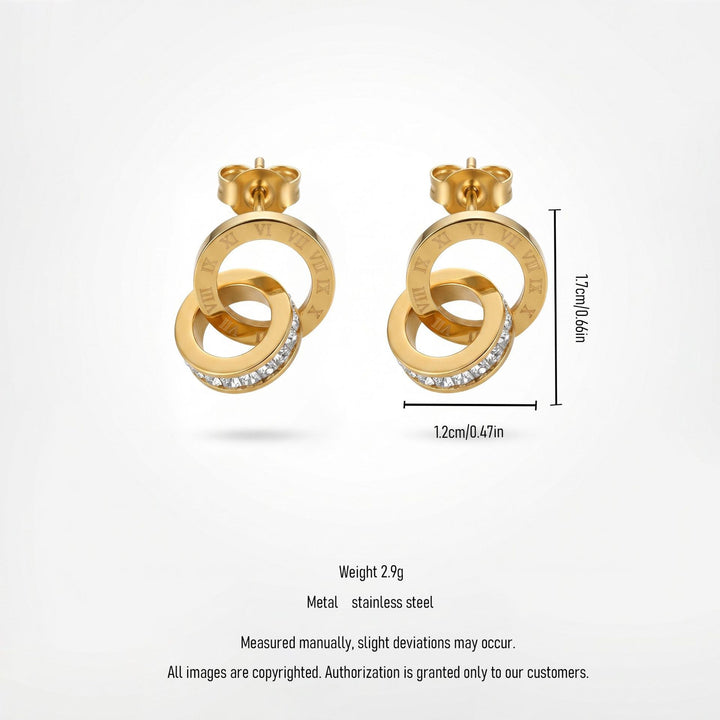 Roman Ring Drop Earrings