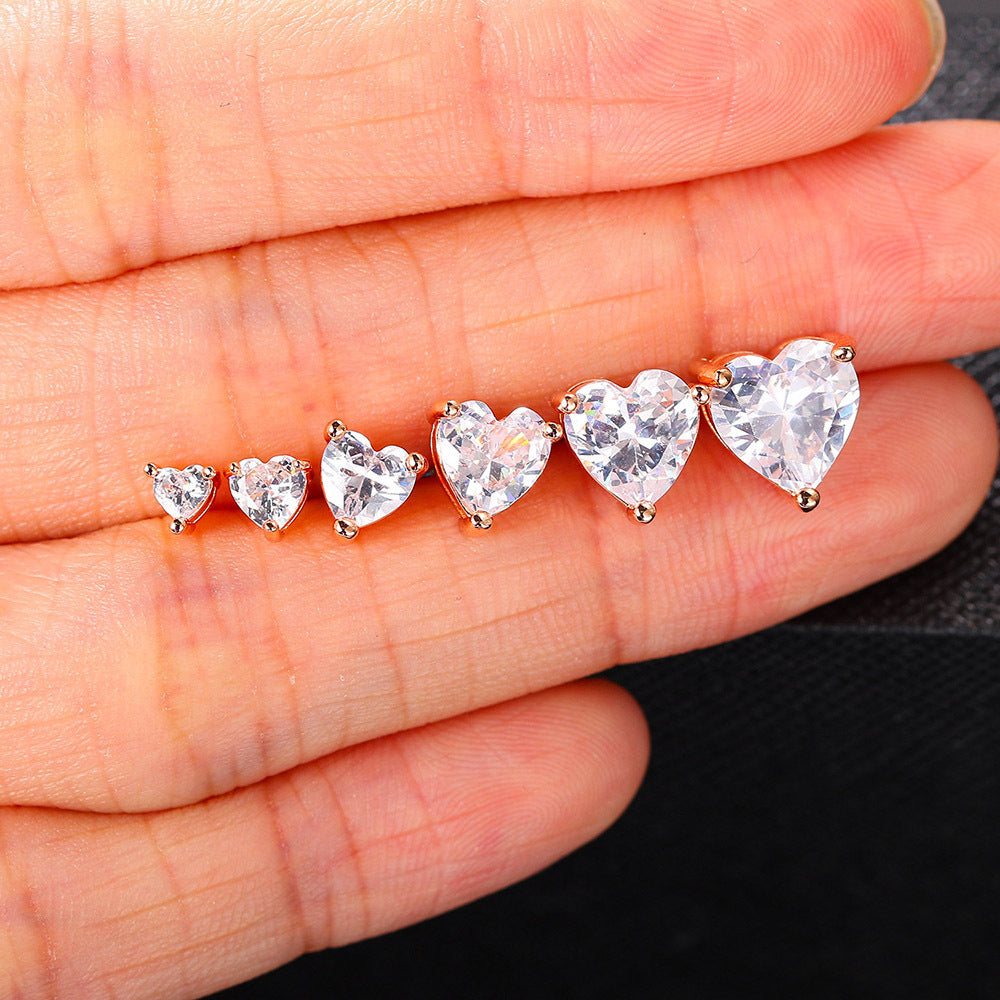 Heart Cut Moissanite Stud Earrings