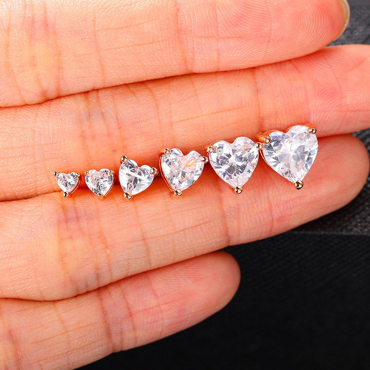 Heart Cut Moissanite Stud Earrings
