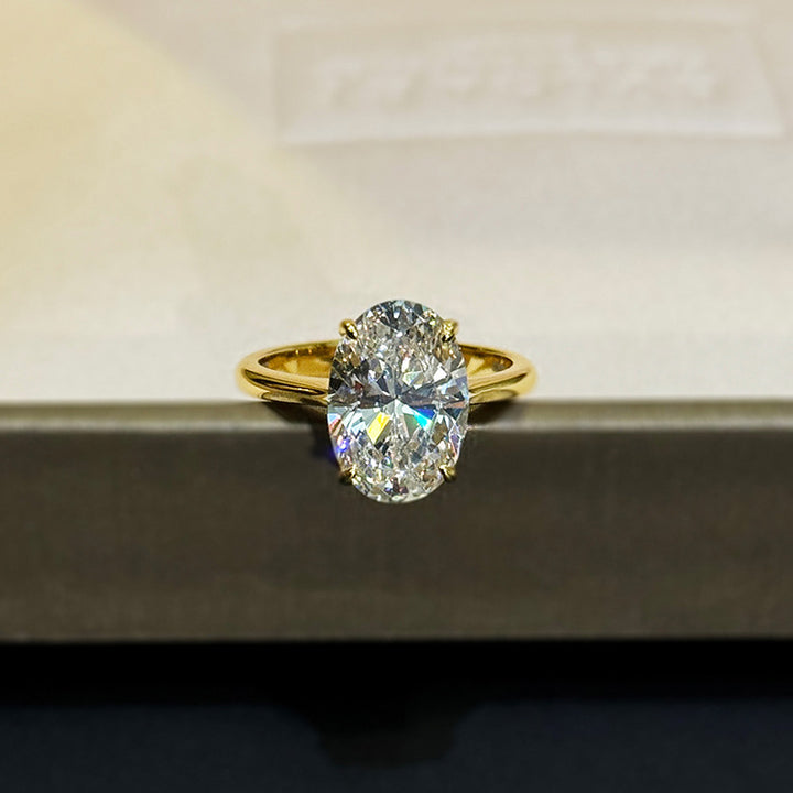 Oval Cut Solitaire Adjustable Ring