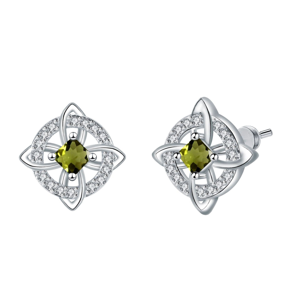 Birthstone Celtic Knot Stud Earrings