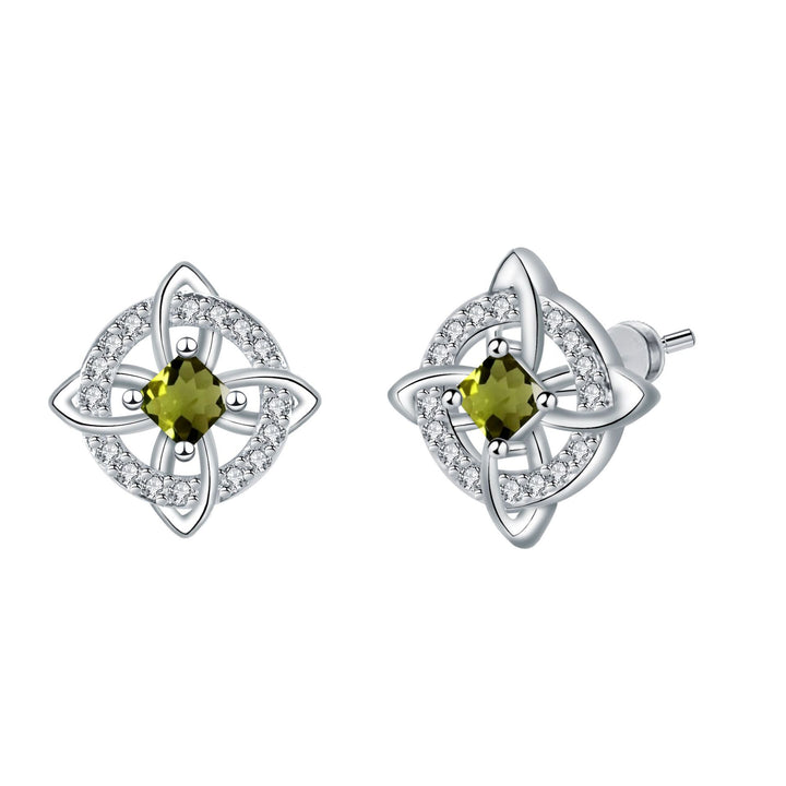 Birthstone Celtic Knot Stud Earrings