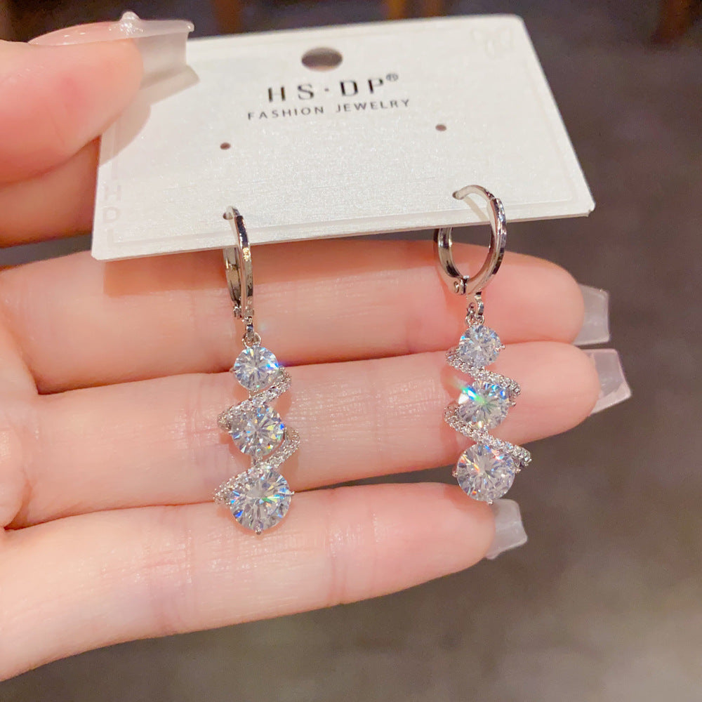 Crystal Twist Drop Earrings