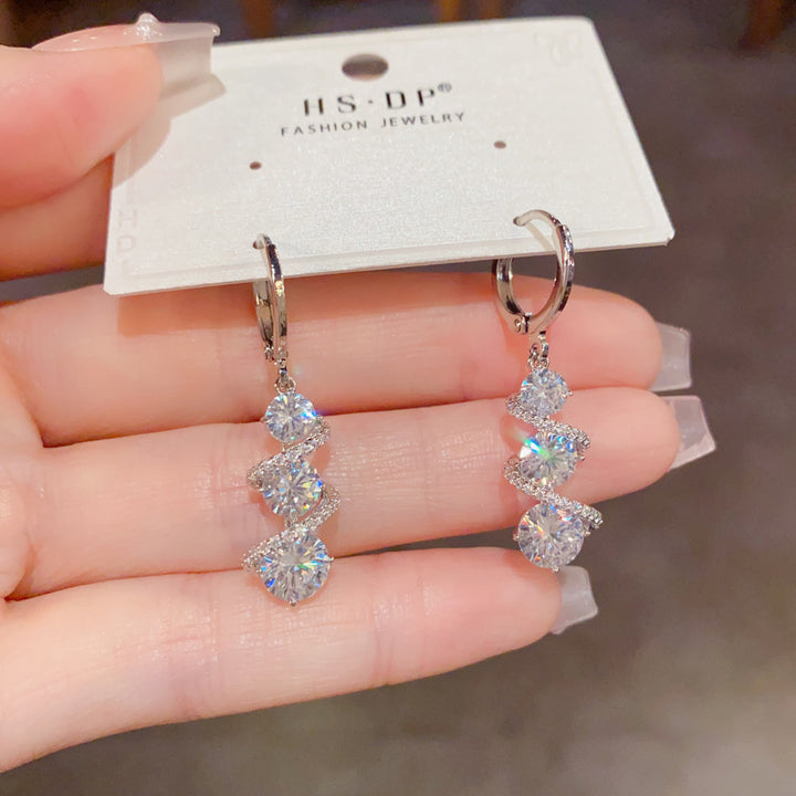 Crystal Twist Drop Earrings