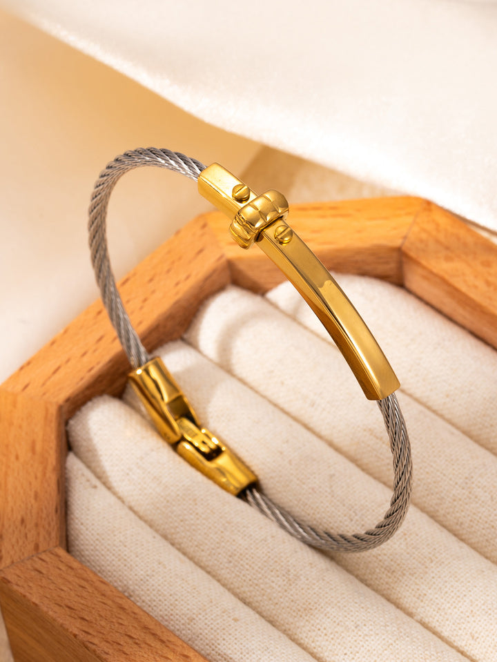 Stainless Steel Cable Cuff Bracelet