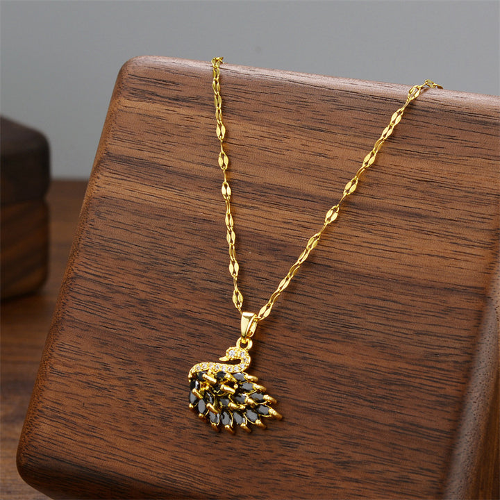 Swan Crystal Pendant Necklace