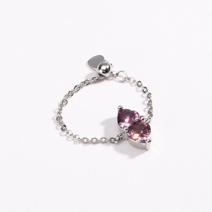 Adjustable Crystal Pull-Chain Ring