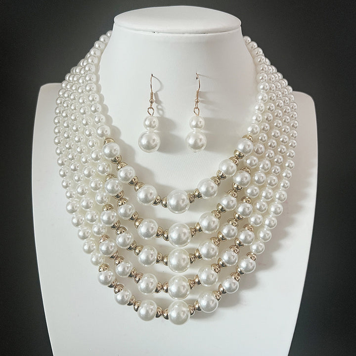 Pearl Elegance Multi-Strand Jewelry Set