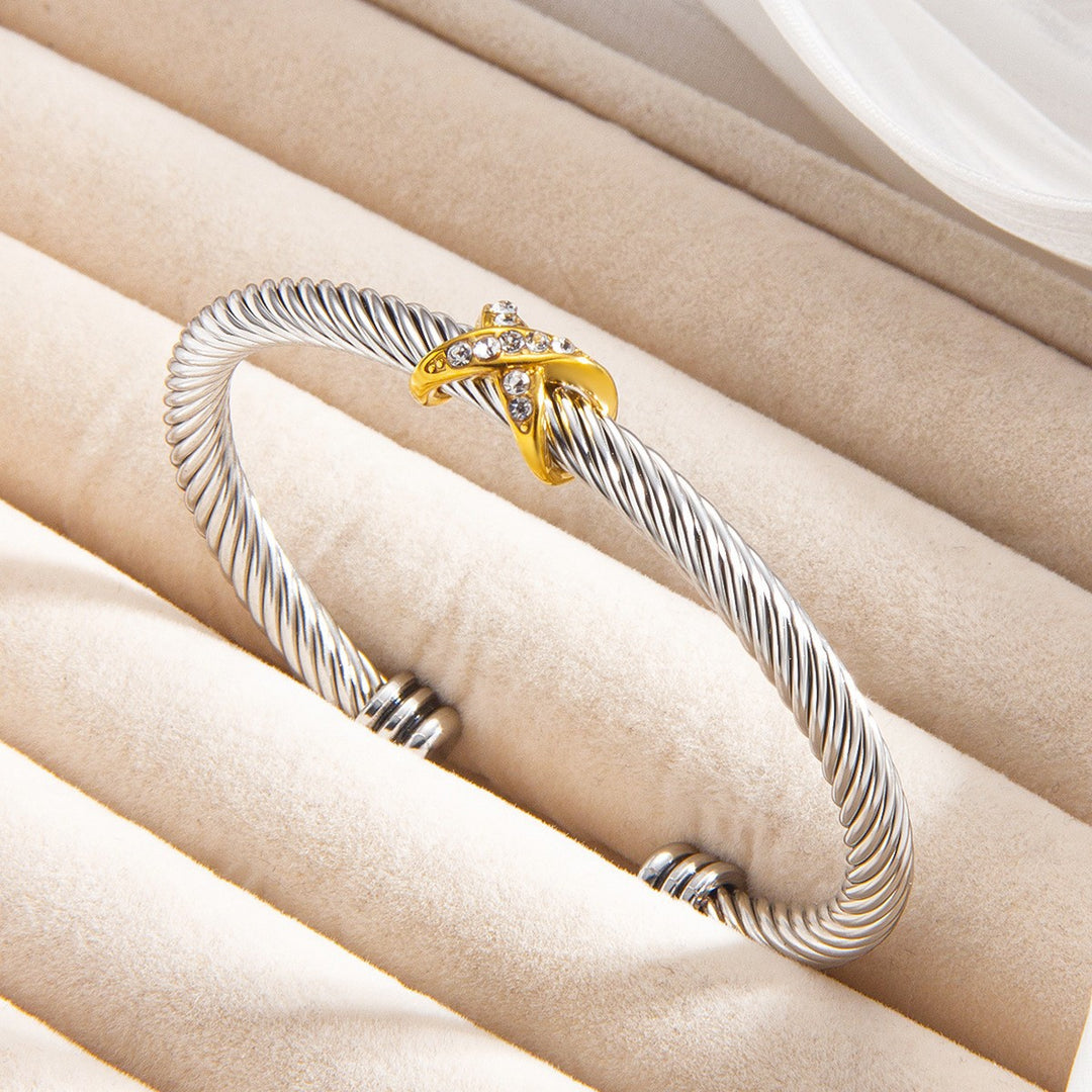 Stainless Steel Cable Cuff Bracelet