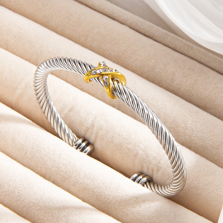 Stainless Steel Cable Cuff Bracelet