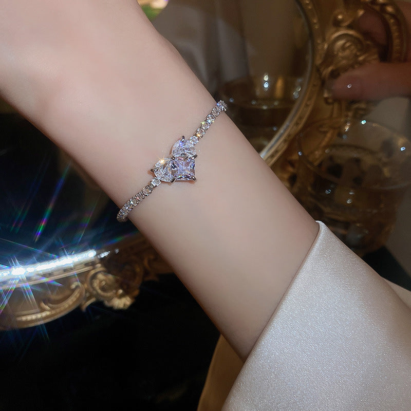 Dual Color Heart Zircon Bracelet