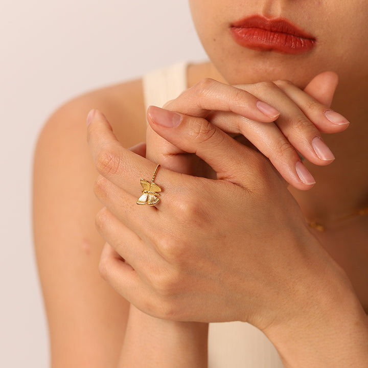 Butterfly Charm Open Ring
