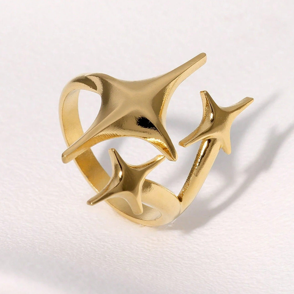 Triple Starburst Openwork Ring