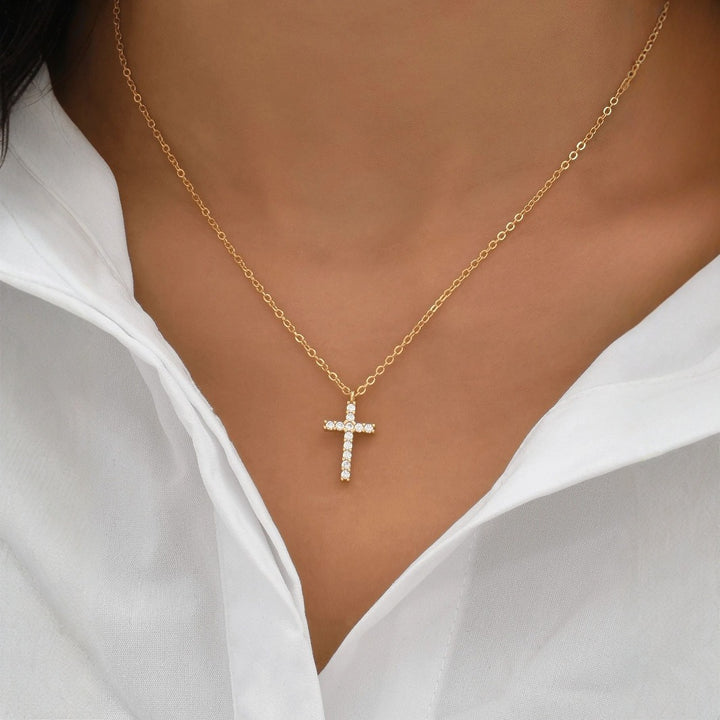 Cubic Zirconia Cross Necklace
