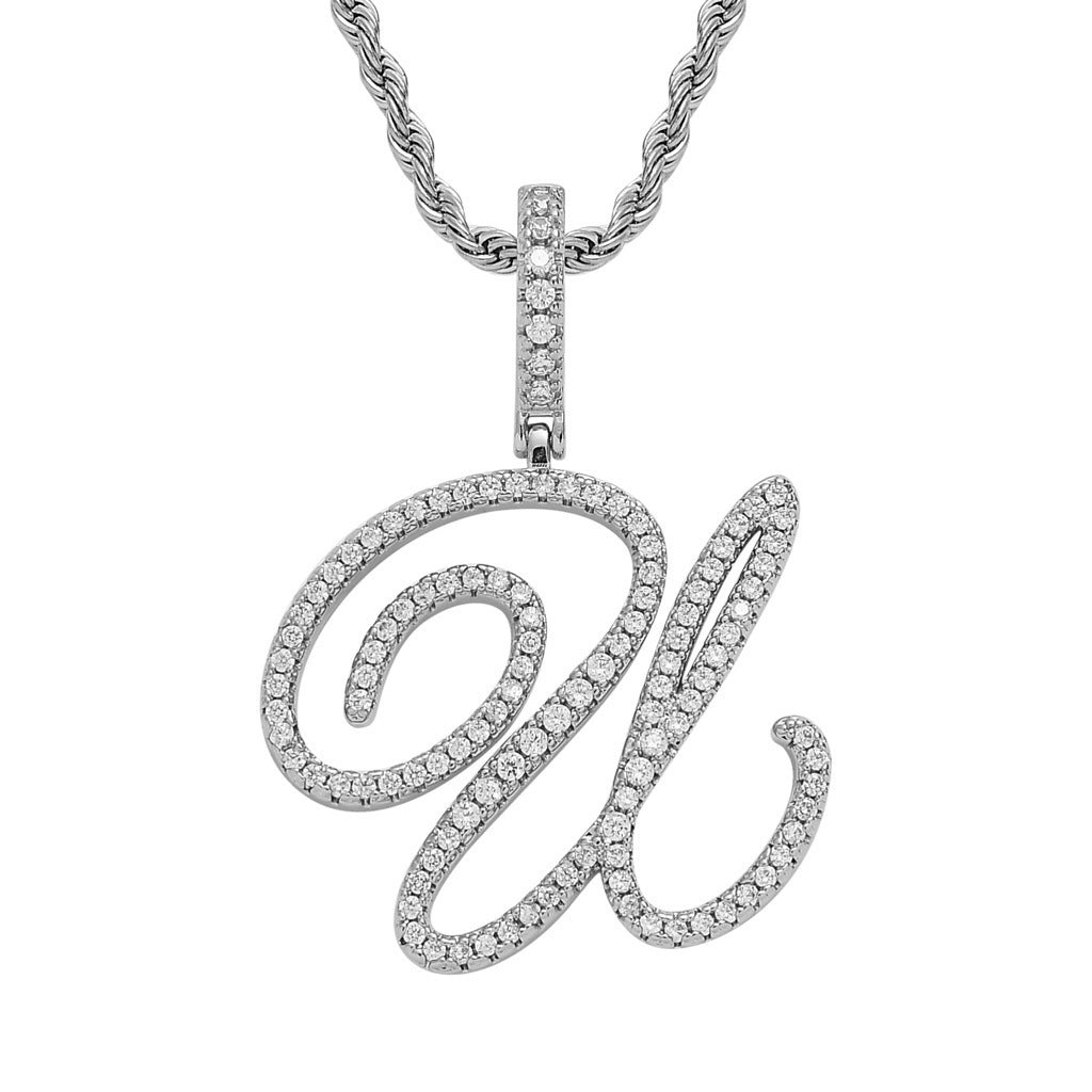 Personalized Letter Zircon Pendant Necklace