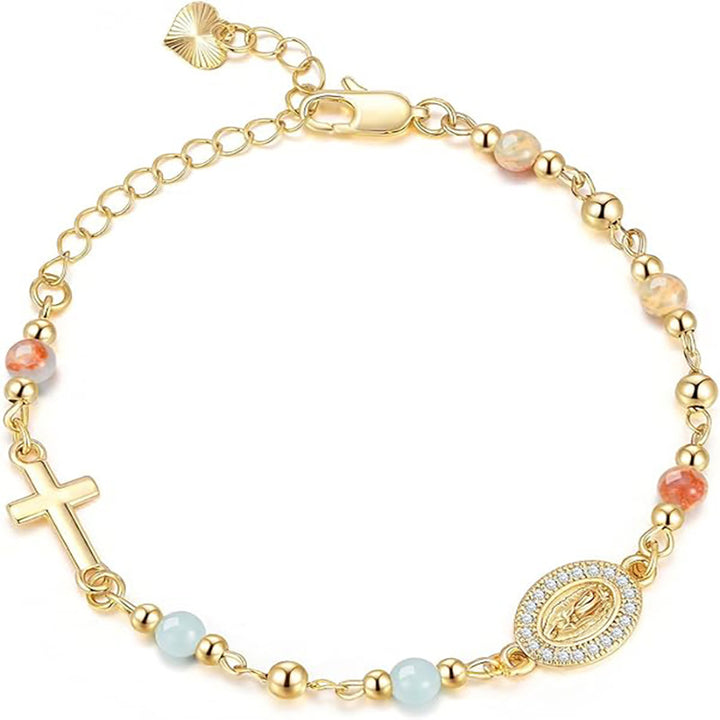 Cross Charm Beaded Bracelet