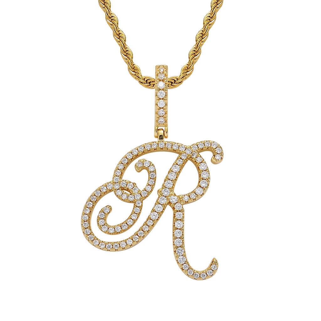 Personalized Letter Zircon Pendant Necklace