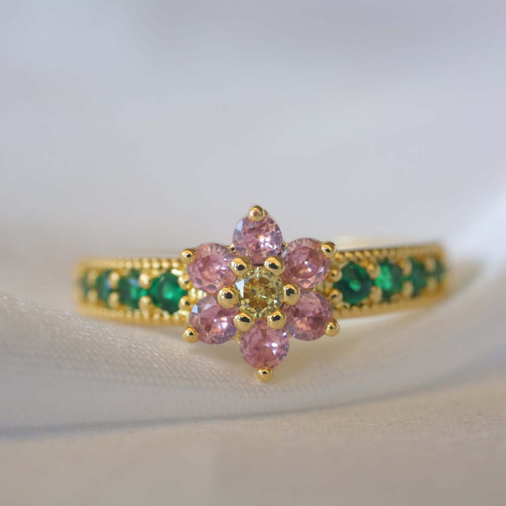 Floral Zircon Ring