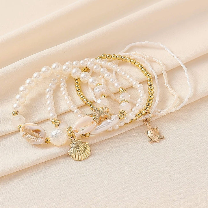 Ocean Pearl Charm Bracelet Set