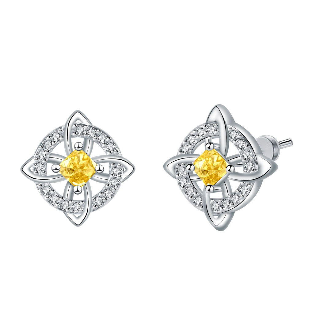 Birthstone Celtic Knot Stud Earrings