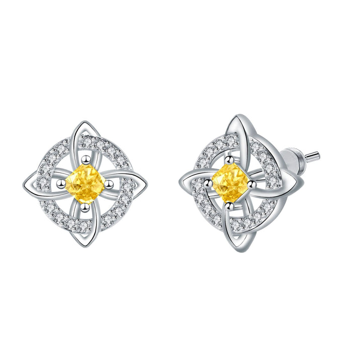 Birthstone Celtic Knot Stud Earrings
