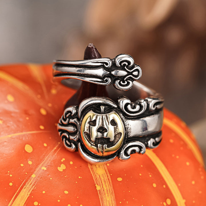 Pumpkin Face Adjustable Ring