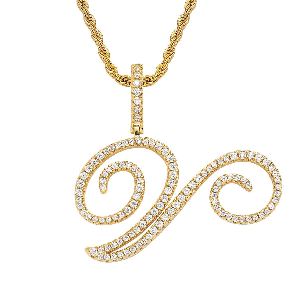 Personalized Letter Zircon Pendant Necklace