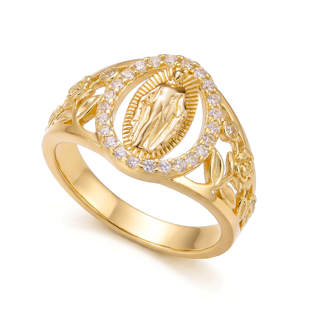 Vintage Virgin Mary Zircon Ring
