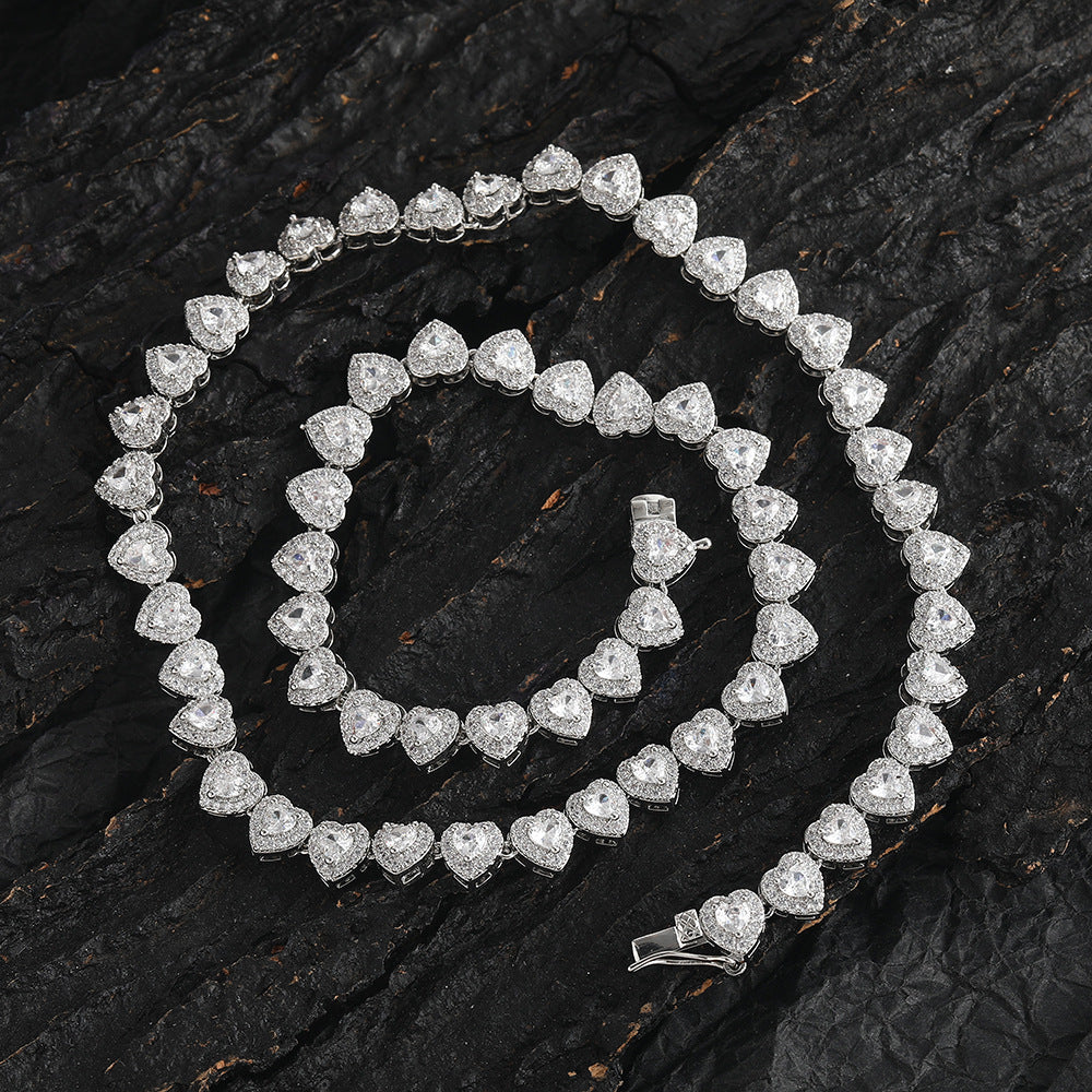 Heart-Shaped Tennis Bracelet