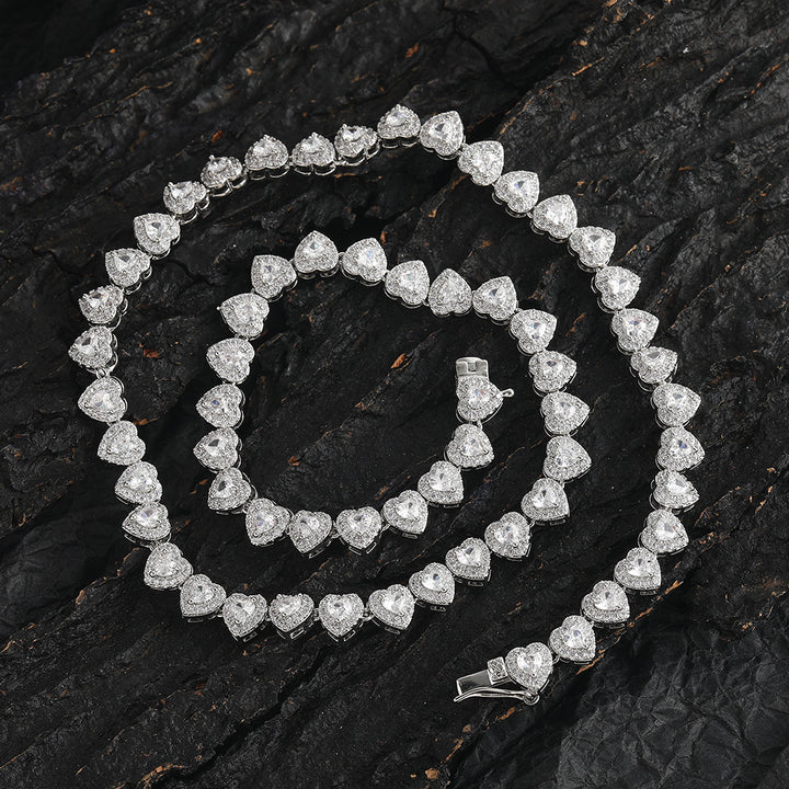 Heart-Shaped Tennis Bracelet