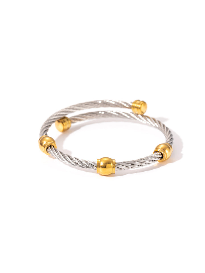 Stainless Steel Cable Cuff Bracelet