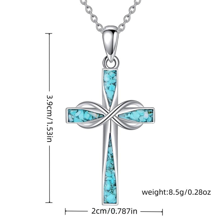 Turquoise Infinity Cross Jewelry Set