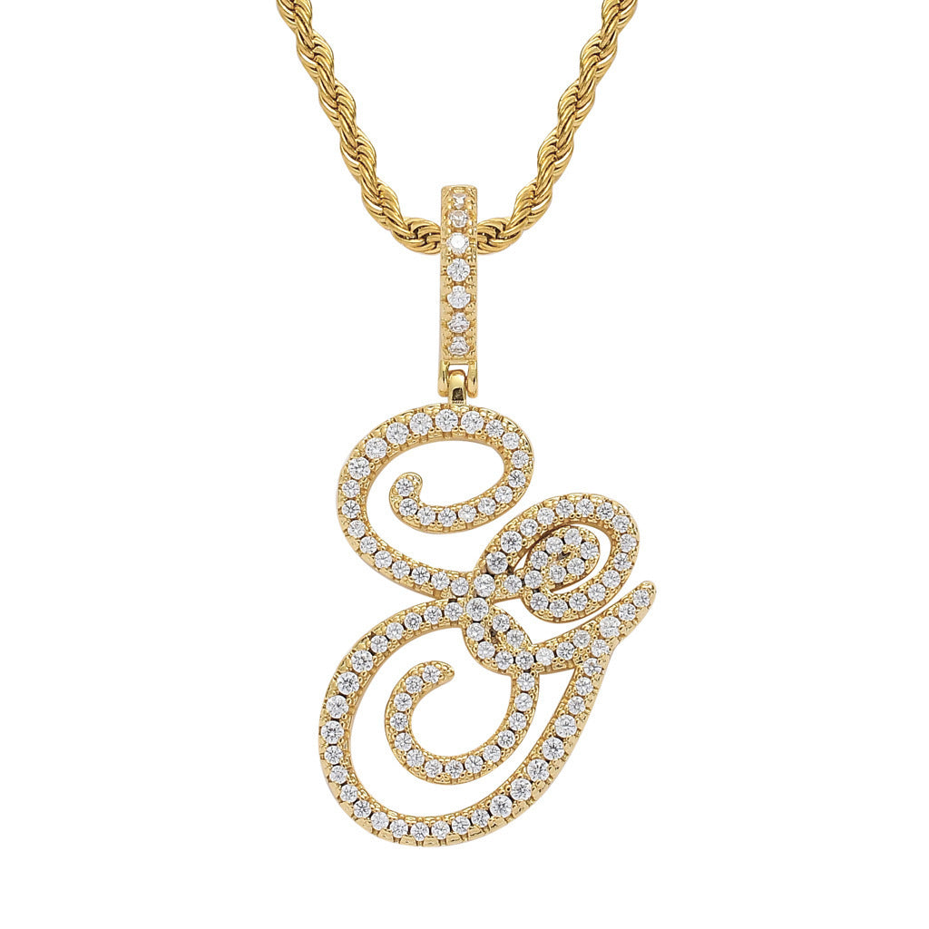 Personalized Letter Zircon Pendant Necklace