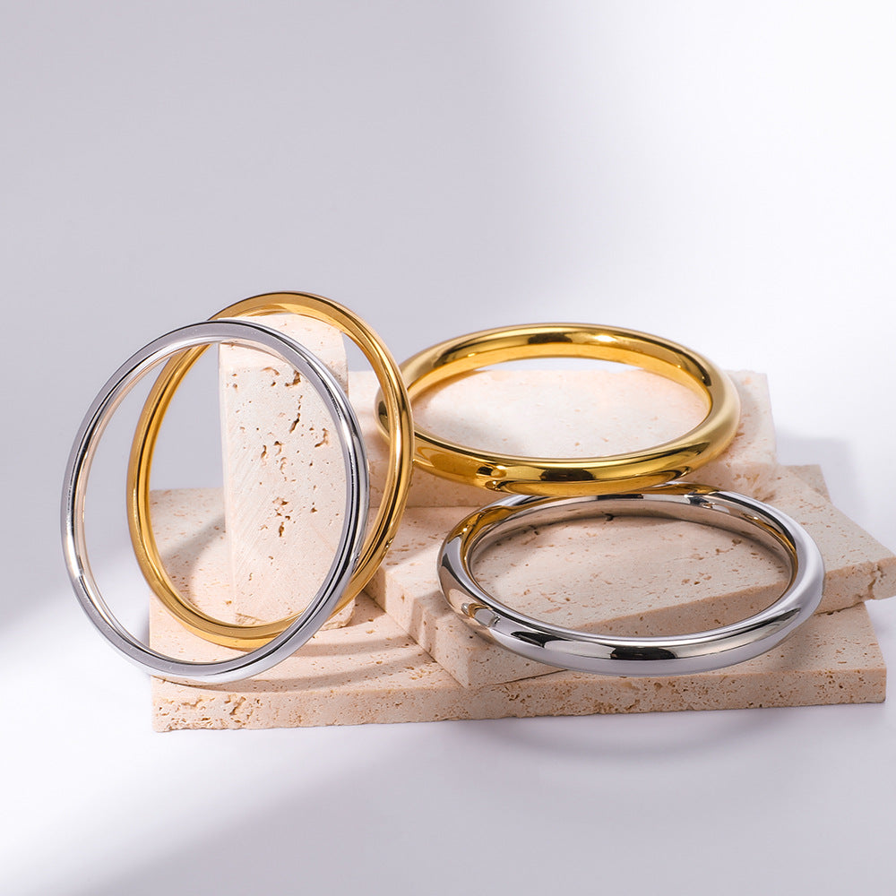 Minimalist Smooth Bangle Bracelet