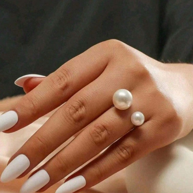 Pearl Duo Open Ring