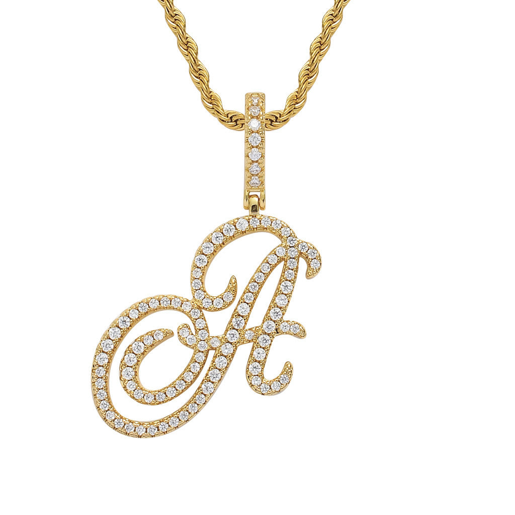 Personalized Letter Zircon Pendant Necklace