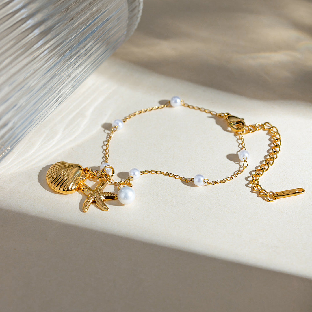 Ocean Charm Pearl Bracelet