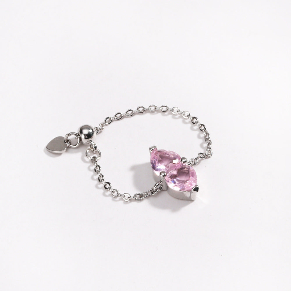 Adjustable Crystal Pull-Chain Ring