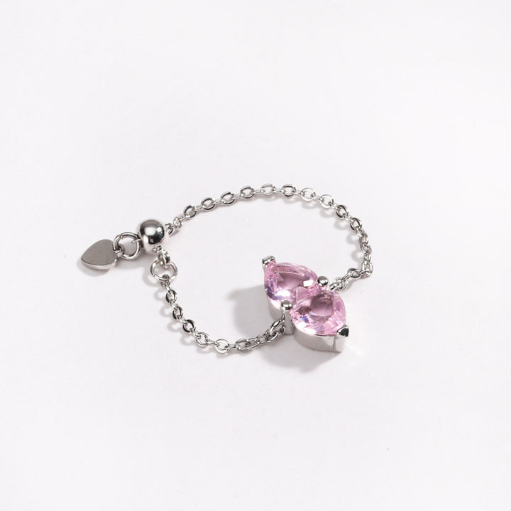 Adjustable Crystal Pull-Chain Ring