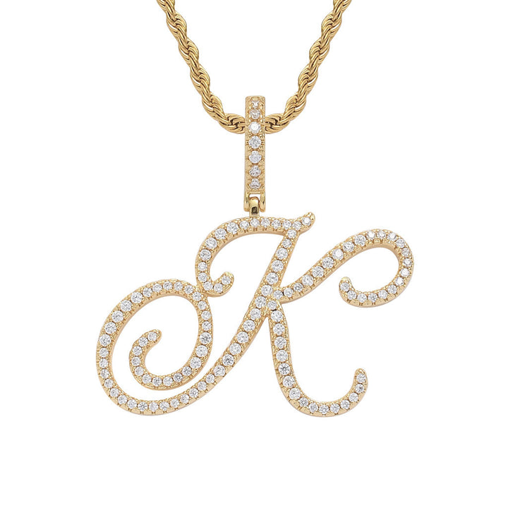 Personalized Letter Zircon Pendant Necklace