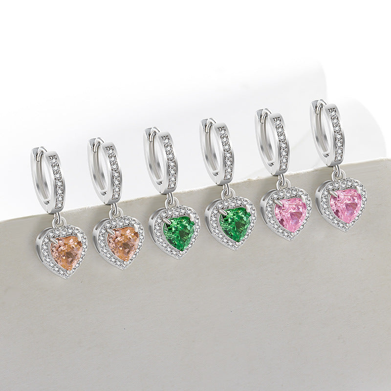 Heart Crystal Drop Earrings Collection