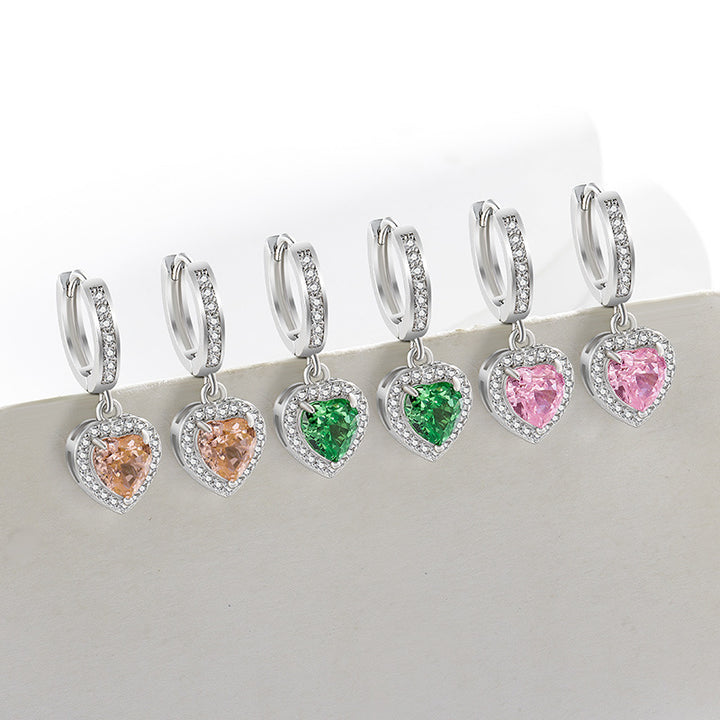 Heart Crystal Drop Earrings Collection