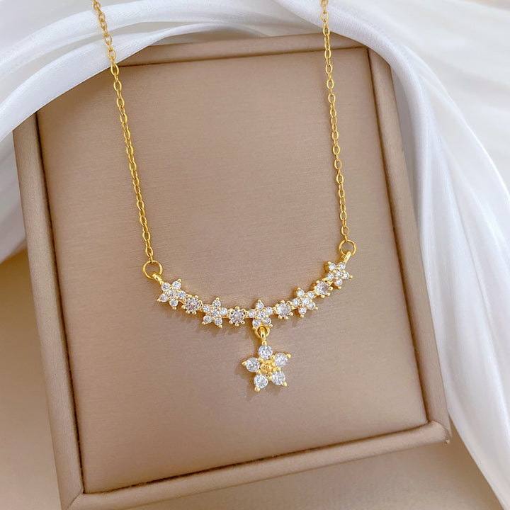 Cubic Zirconia Flower Necklace