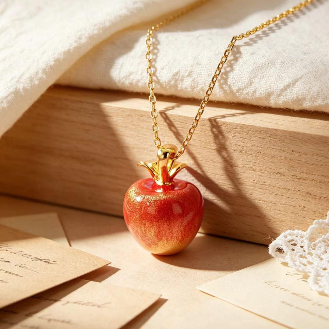 Vintage Apple Pendant Necklace