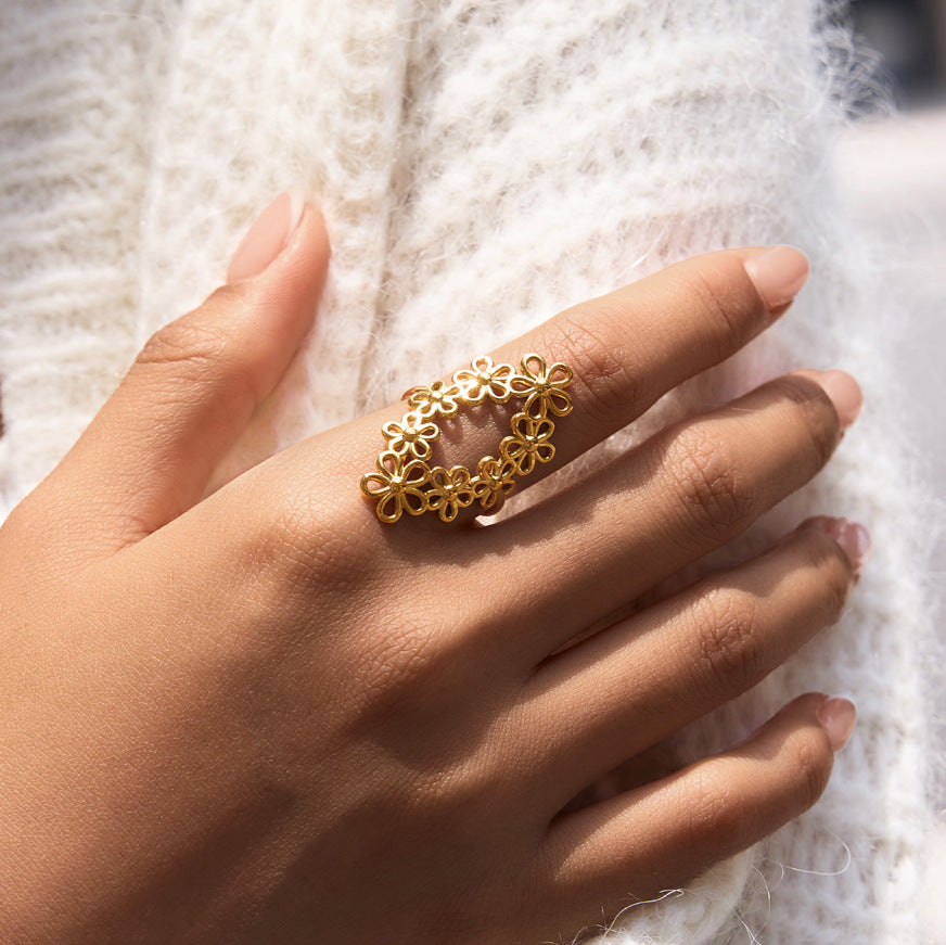 Openwork Woven Wide Ring