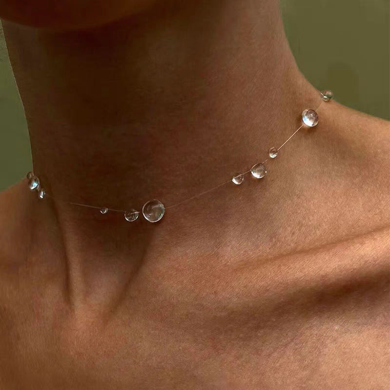 Transparent Crystal Water Drop Jewelry Set