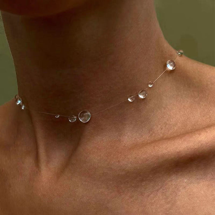 Transparent Crystal Water Drop Jewelry Set