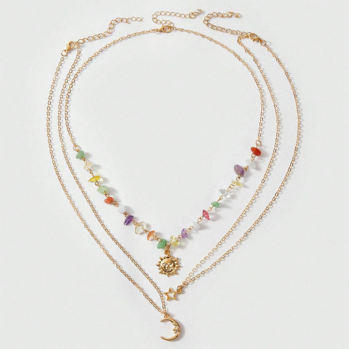 Celestial Layered Gemstone Necklace