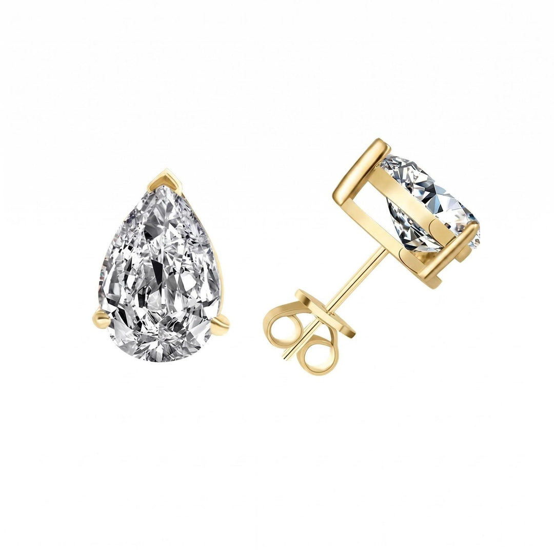 Pear Cut Moissanite Stud Earrings