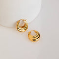 Sculpted Oval Hoop Earrings